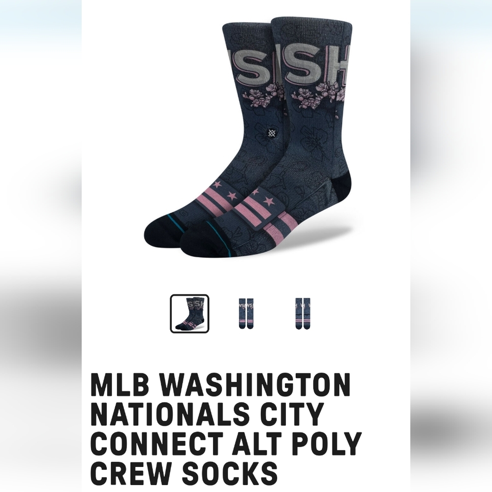 NWT Unisex Washington Nationals City Connect Stance Crew Socks - Picture 2 of 7